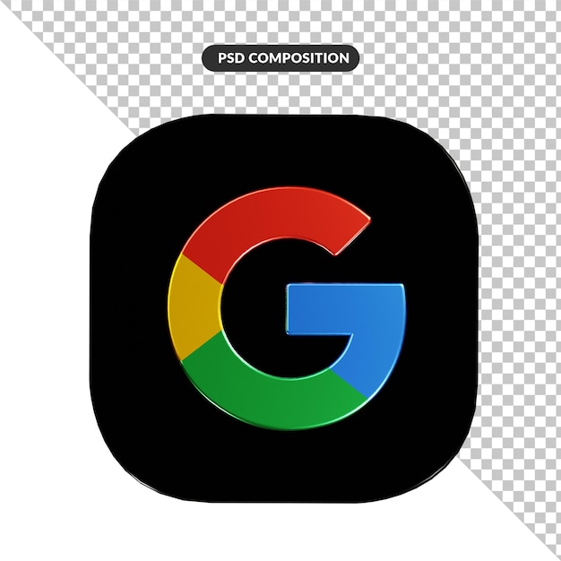 3d-rendering google logo-applicatie geïsoleerd