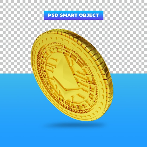 3D-rendering Gouden Ethereum digitale valuta