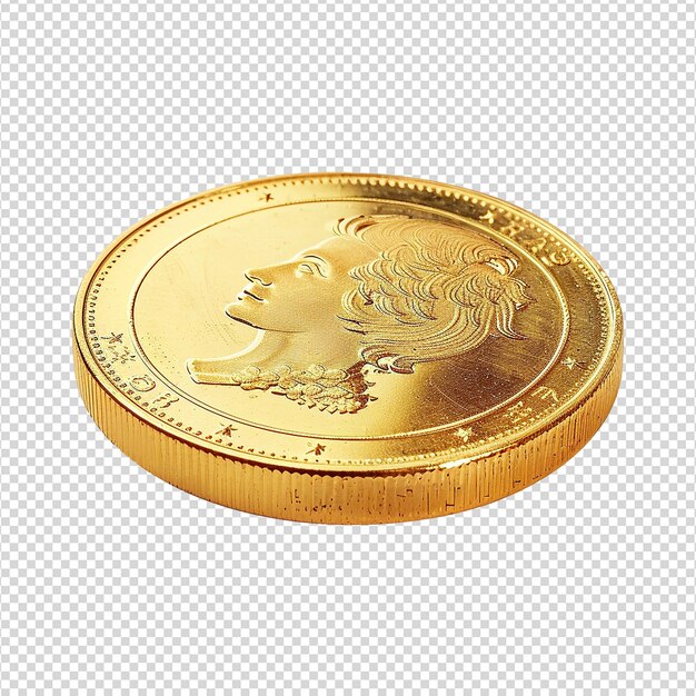 3d rendering gouden munt geïsoleerd op transparante achtergrond png