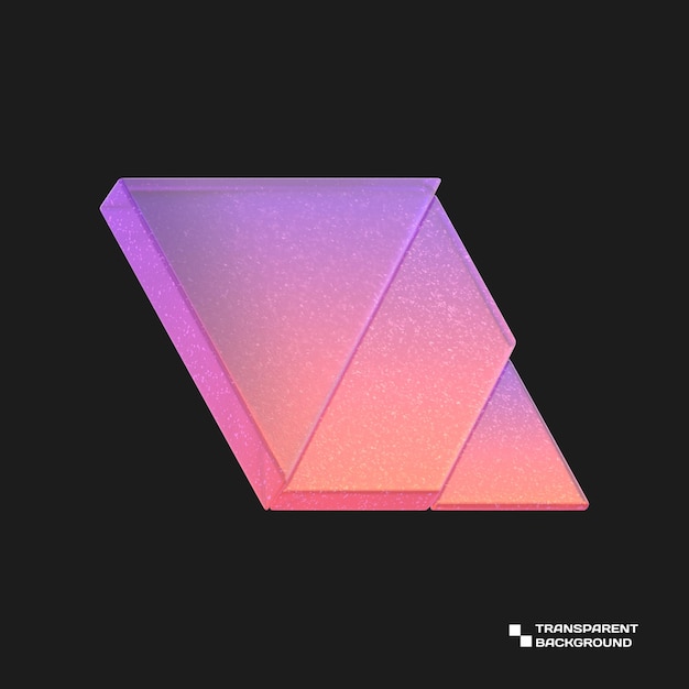 3d rendering gradient glass abstract geometric object
