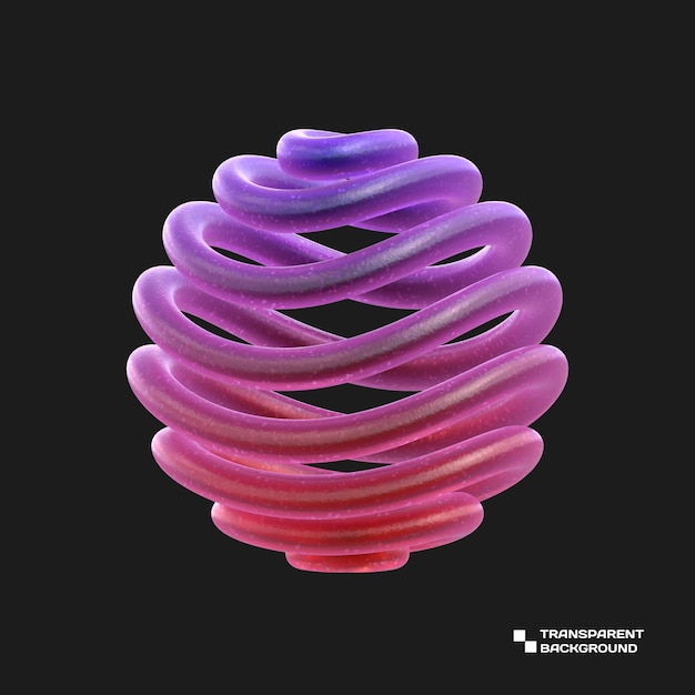 PSD 3d rendering gradient glass abstract geometric object