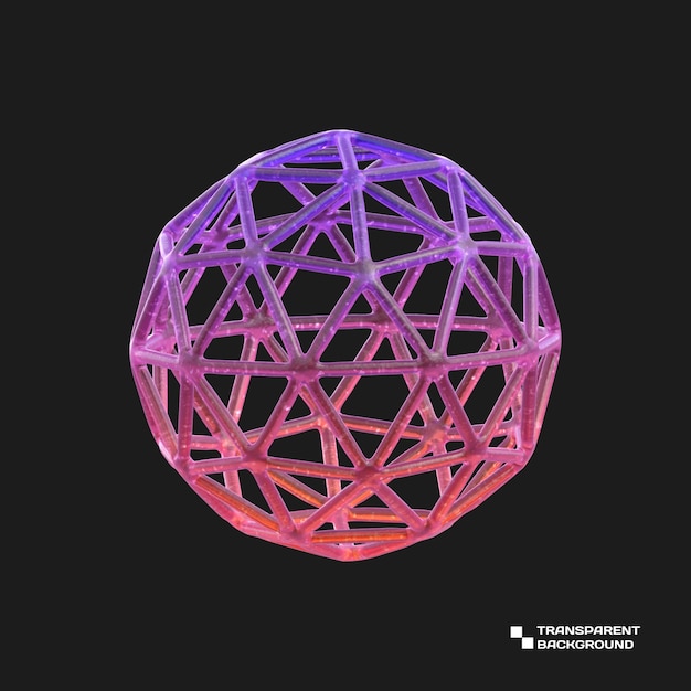 3d Rendering Gradient Glass Abstract Geometric Object