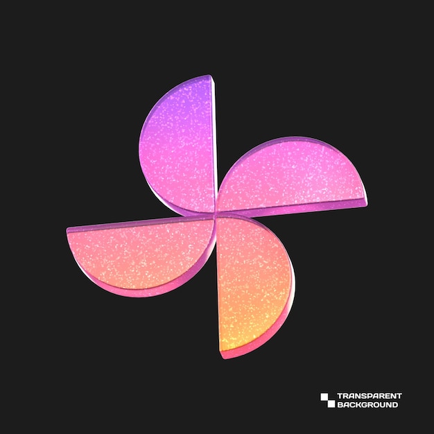 3d Rendering Gradient Glass Abstract Geometric Object
