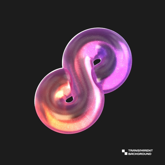 3d Rendering Gradient Glass Abstract Geometric Object