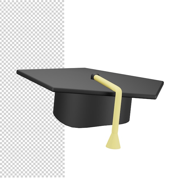 Cappello di graduazione di rendering 3d