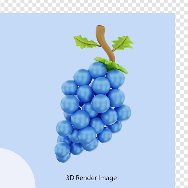 PSD 3d rendering of grapes