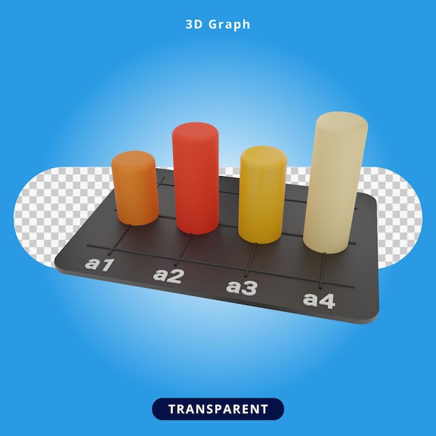 PSD 3dレンダリンググラフバーの図