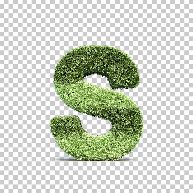 3d rendering of grass playing field alphabet s