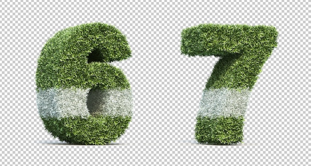 잔디 경기장 번호 6 및 번호 7의 3D 렌더링