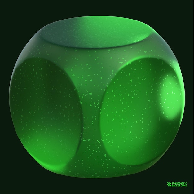 3d rendering green geometric shape