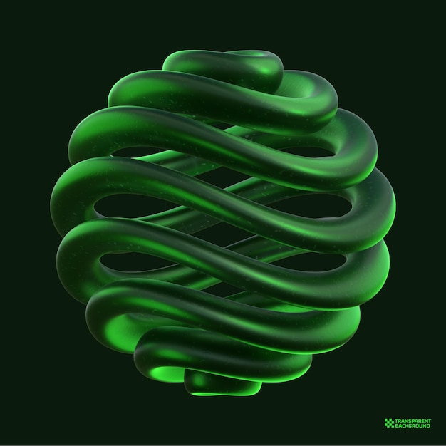 PSD 3d rendering green geometric shape