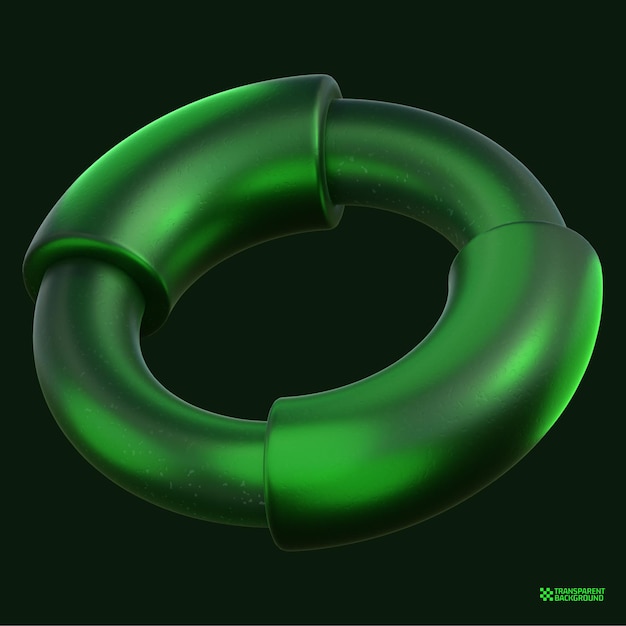 3D レンダリング緑の幾何学的形状