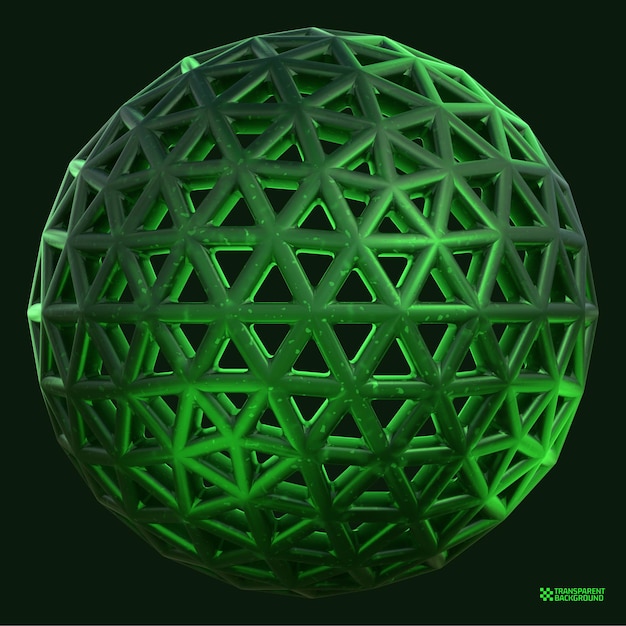 3d rendering green geometric shape