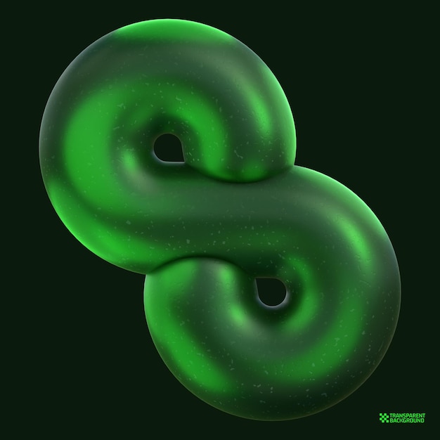 PSD 3d rendering green geometric shape