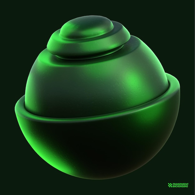 PSD 3d rendering green geometric shape