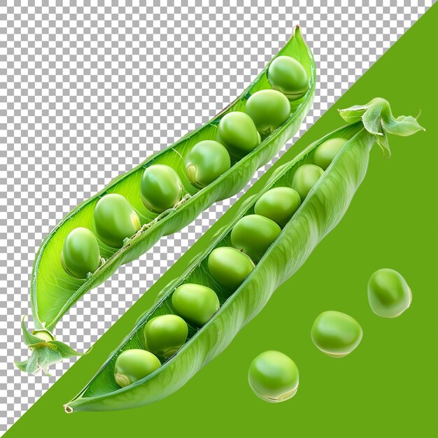 PSD 3d rendering of a green peas on transparent background ai generated