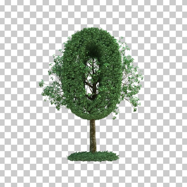 PSD rappresentazione 3d dell'albero verde numero 0