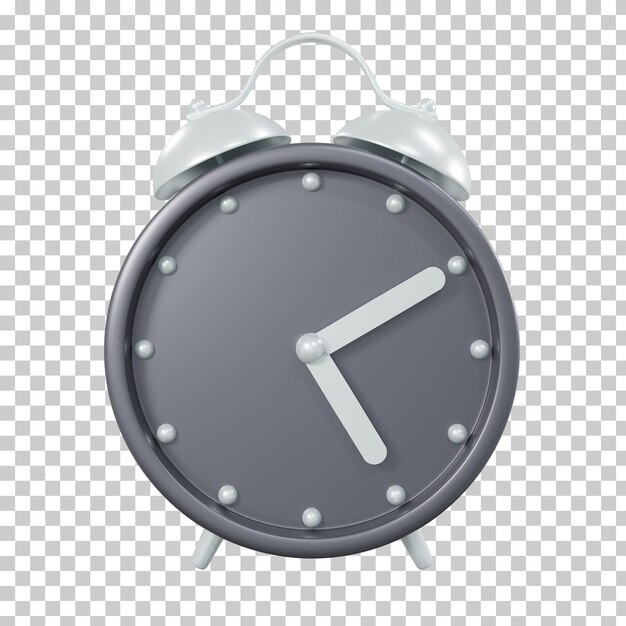 PSD 3d rendering grey alarm clock