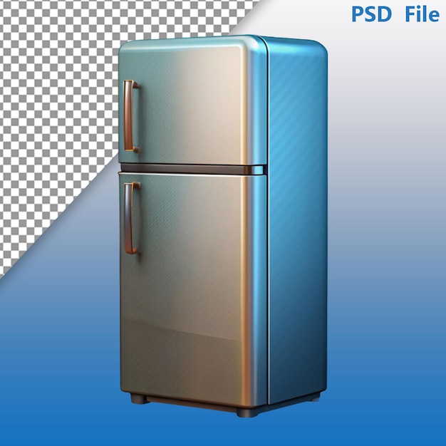 PSD 3d rendering grigio nuovo frigorifero