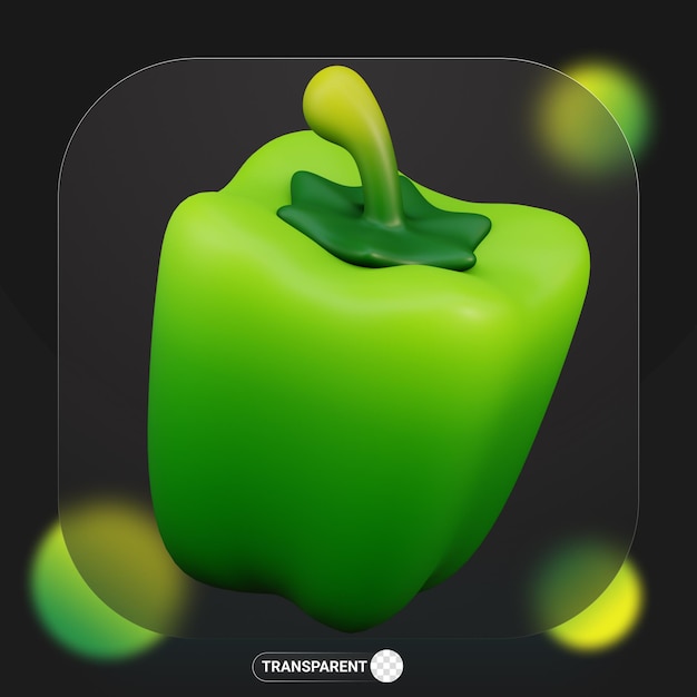 3d-rendering groente groene paprika vers