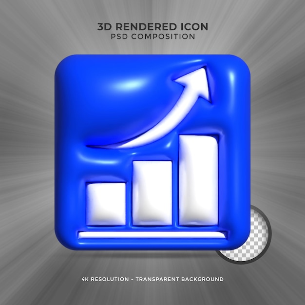 Rendering 3d crescere la barra del grafico sottile sullo sfondo 3d ha reso lo sviluppo del business al successo