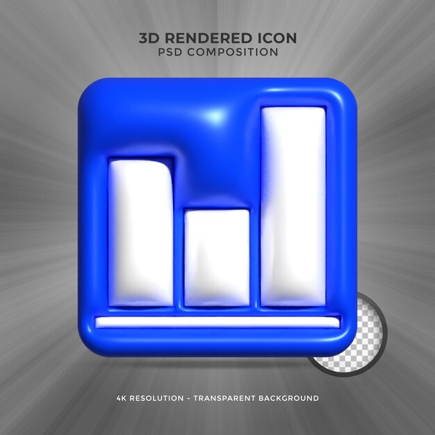 PSD 3d rendering grow thin graph bar on background 3d rendered business development to success