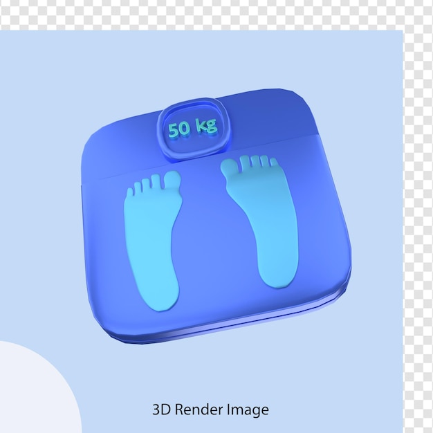 PSD 3d rendering of gym fitness weight scale