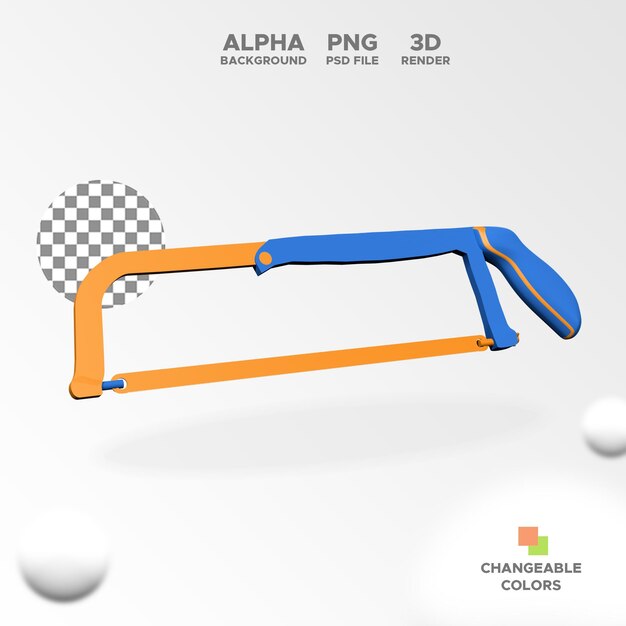 デザインイラスト分離オブジェクトの3Dレンダリング弓のこ