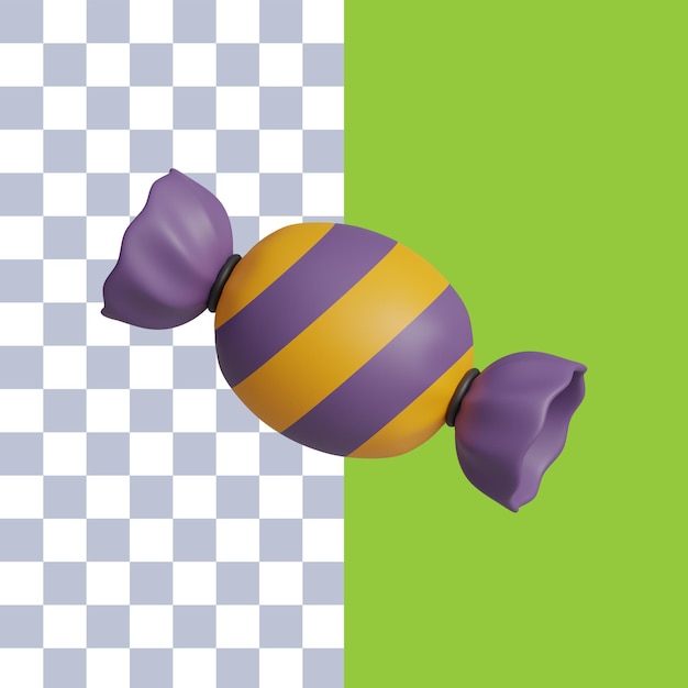 PSD 3d rendering of halloween candy icon