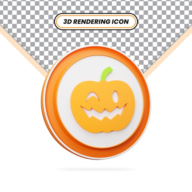 3D Rendering Halloween Horror Pumpkin Icon