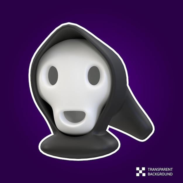 PSD 3d rendering halloween icon  -  grim reaper