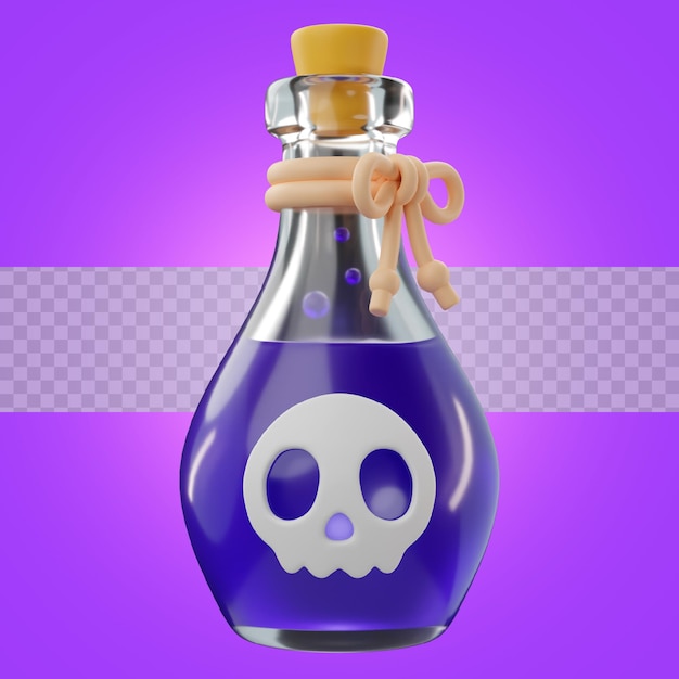 PSD 3d rendering of halloween potion icon