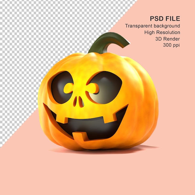 3D Rendering Halloween Pumpkin PSD File