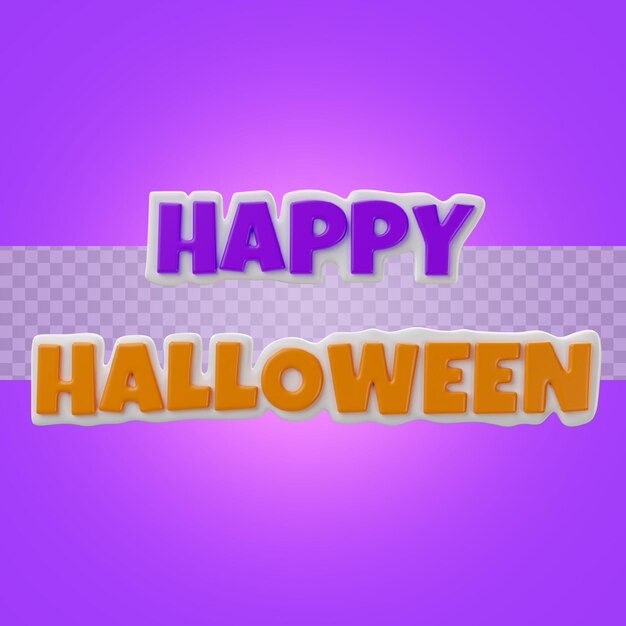 3d rendering of halloween text happy halloween icon