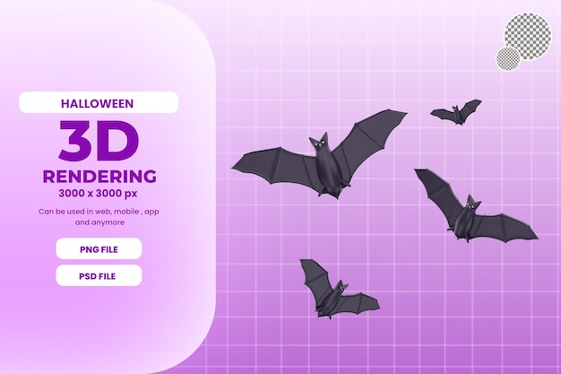 3D-rendering halloween vleermuis illustratie object premium psd premium psd