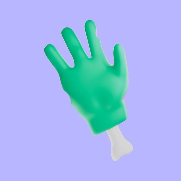 3d rendering of halloween zombie hand icon