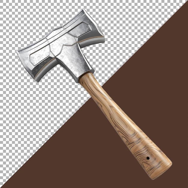 PSD 3d rendering of a hammer on transparent background ai generated
