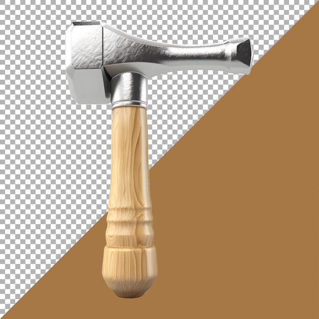 PSD 3d rendering of a hammer on transparent background ai generated