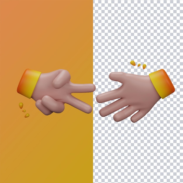 PSD 3d rendering of handshake