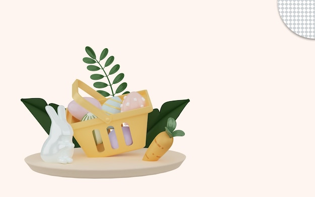 행복한 부활절 날의 3d 렌더링