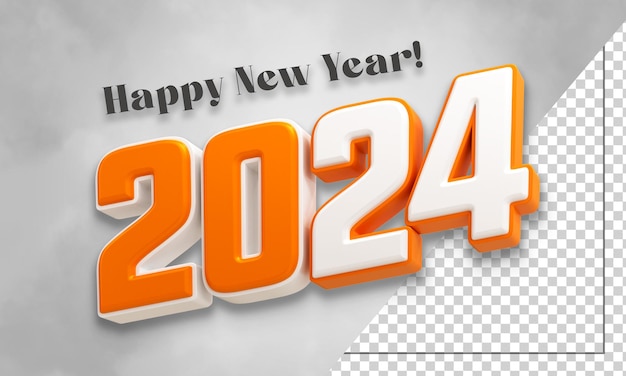 PSD 3d レンダリング新年あけましておめでとうございます 2024 ゴールド 3d テキスト効果バナー デザイン テンプレート