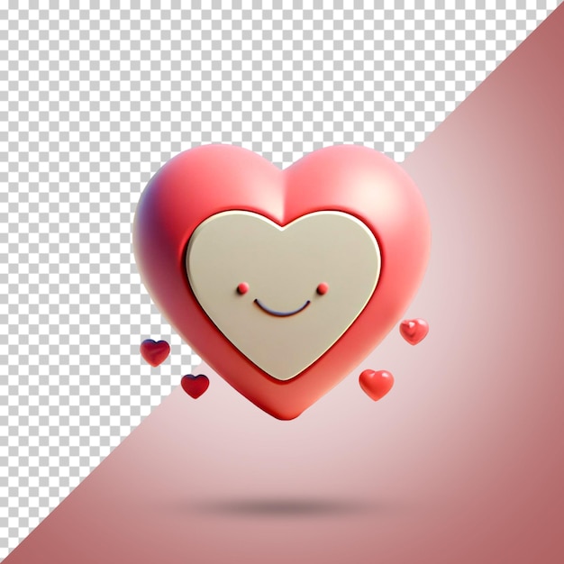 3d rendering happy valentines day social media post with heart icon