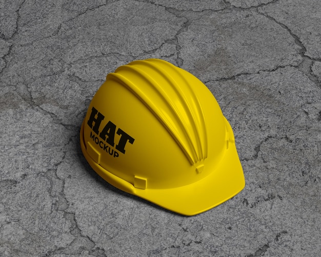 PSD 3d rendering of hard hat mokcup