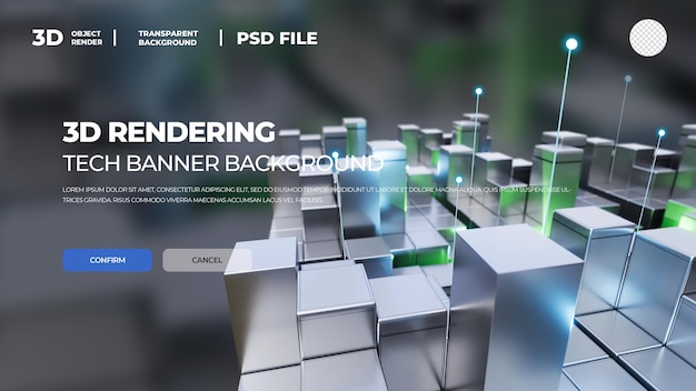 3D-rendering HD-banner baggrund psd