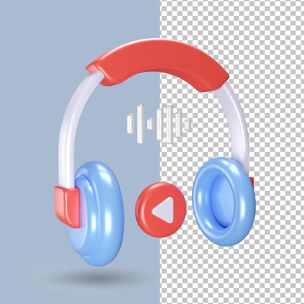 3d rendering headphone icon isolated