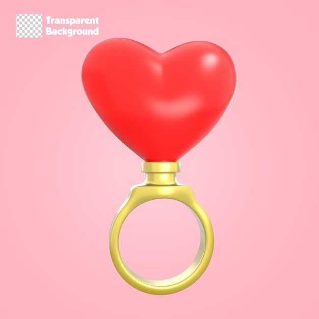 3d rendering heart ring