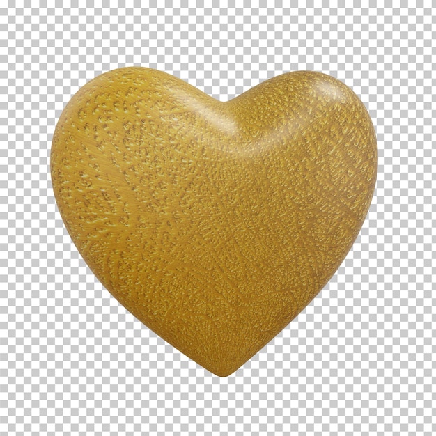 PSD 3d rendering heart shaped with gold foil texture