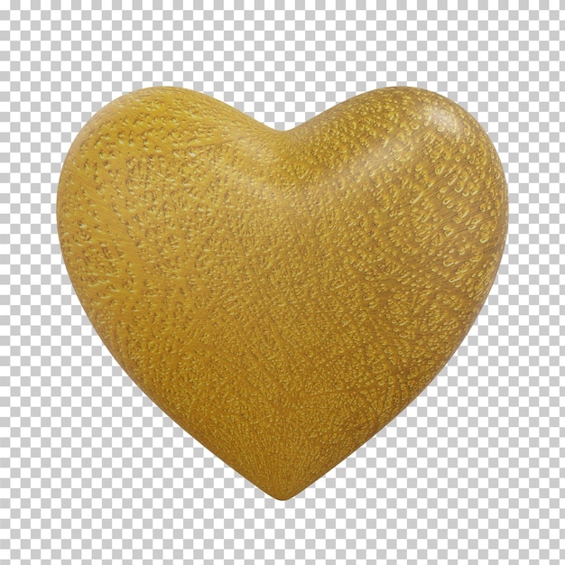 PSD 3d рендеринг в форме сердца с текстурой золотой фольги