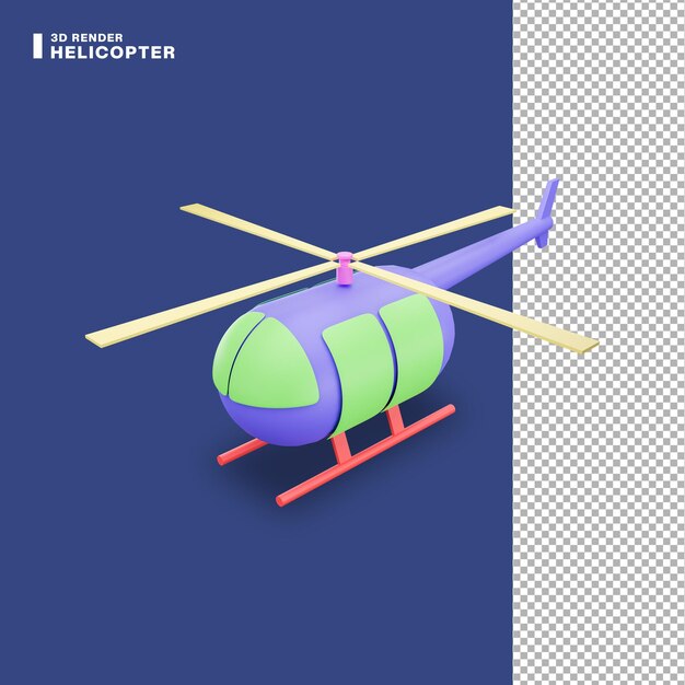 PSD 3dレンダリングヘリコプターアイコン