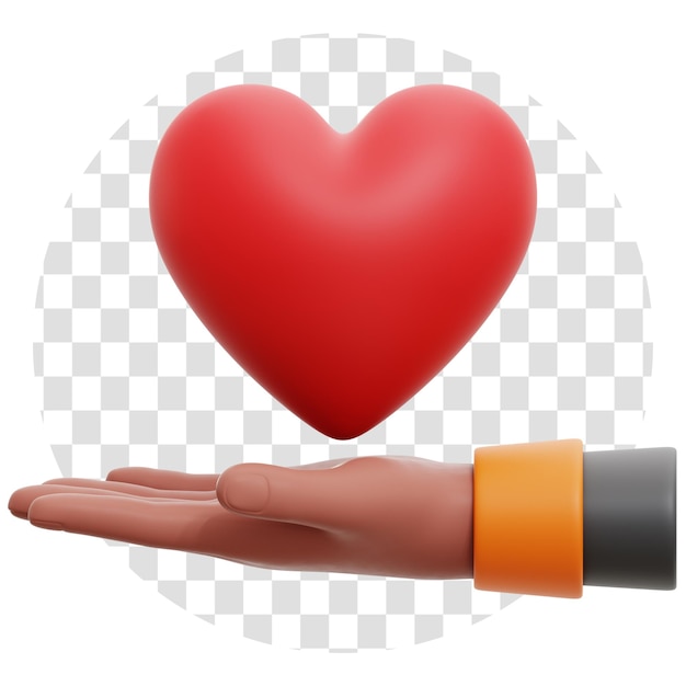 3d rendering holding love hand gesture 3d icon